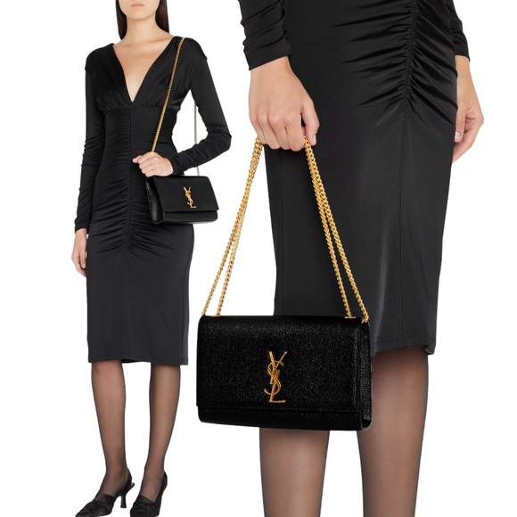 MSRP$2600 LIKE New! YSL Saint Laurent Kate Medium Grain de Poudre Shoulder bag - Picture 9 of 16